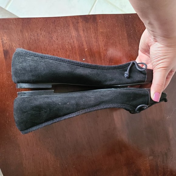 Zara Size 37 US 6.5 Basic Cap Toe Flats Black Women's Neutral - Picture 8 of 8